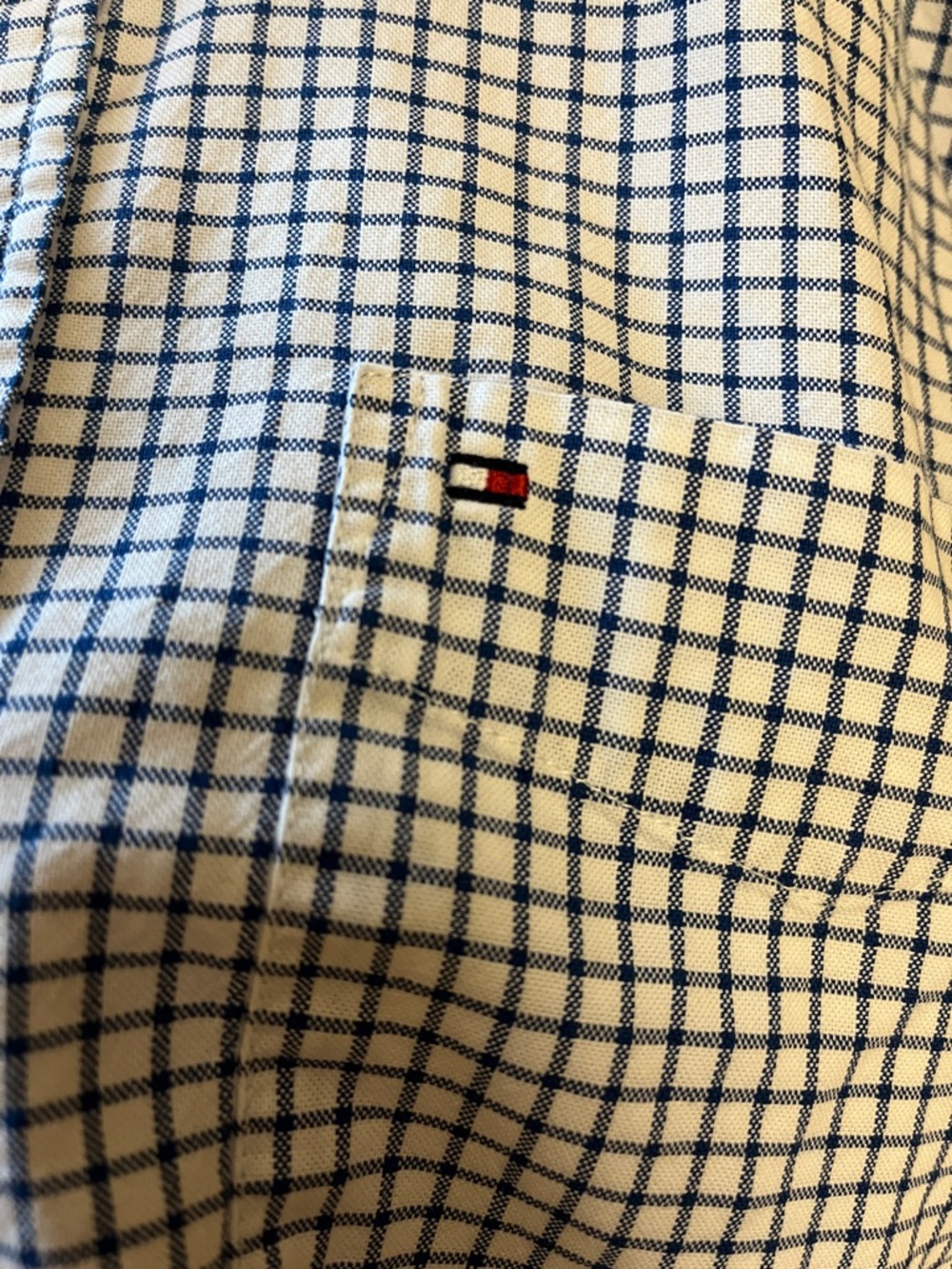 Tommy Hilfiger White and Navy plaid Button-Down Shirt - Picture 3 of 6